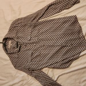 Black polka-dot button down dress shirt